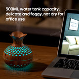 Wood Grain Aromatherapy Diffuser with RGB Light - 300ml