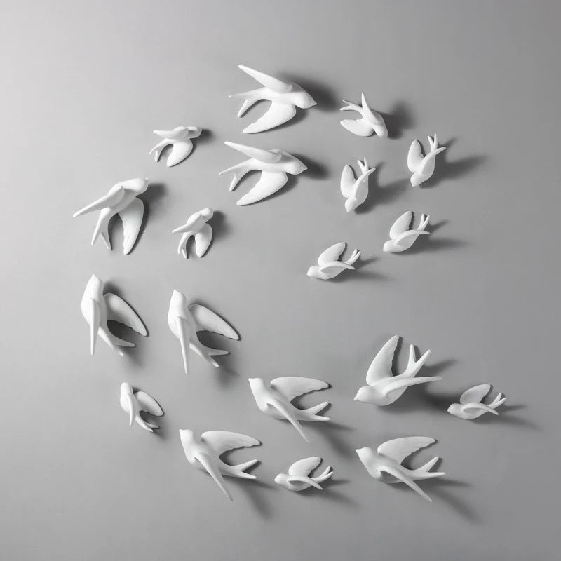 Ceramic Wall Hangings 3D Bird Decoration