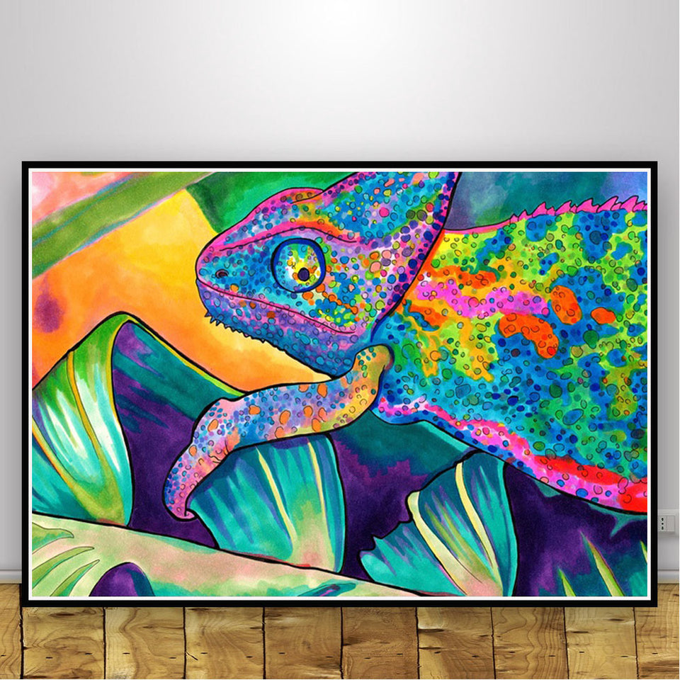 Abstract Black Light Painting Psychedelic Canvas