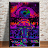 Abstract Black Light Painting Psychedelic Canvas