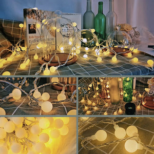 13M LED Ball String Lights – Outdoor Fairy Light Garland.