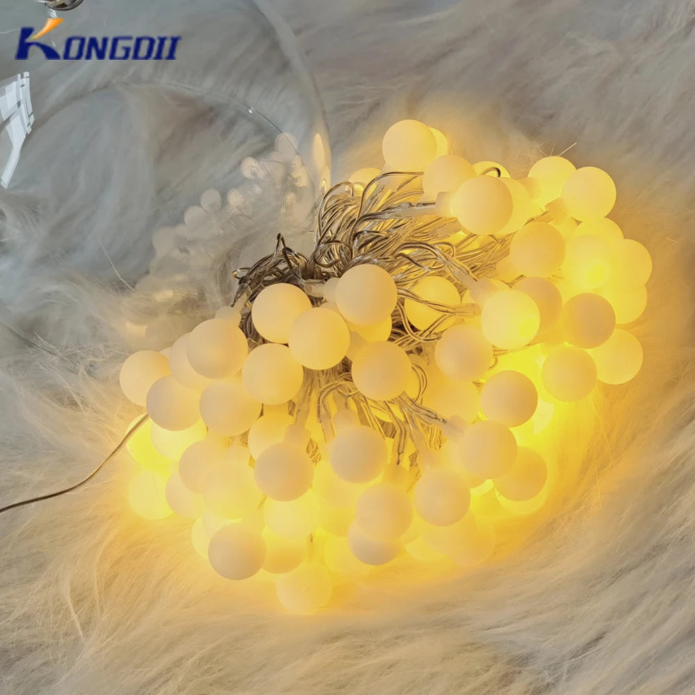 13M LED Ball String Lights – Outdoor Fairy Light Garland.