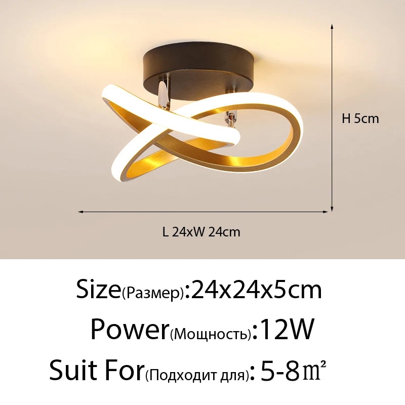 Modern LED Strip Ceiling Light for Hallways & Stairs.