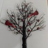 Festive Red Bird Acrylic Tabletop Decor – Flat Design