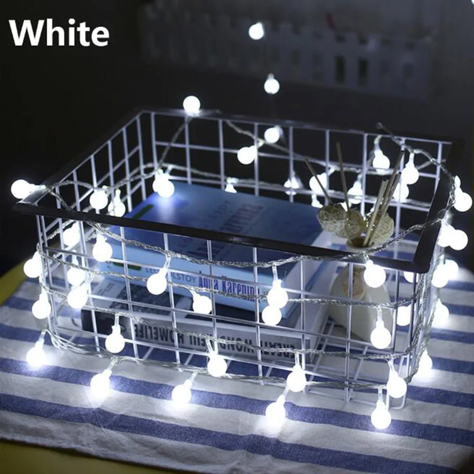 13M LED Ball String Lights – Outdoor Fairy Light Garland.