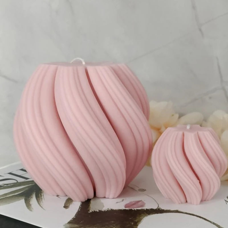 Geometric Spiral Candle Mold – Silicone for DIY Crafts