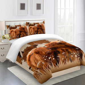 Calf Print Bedding Set – Cozy Duvet & Pillow Covers.