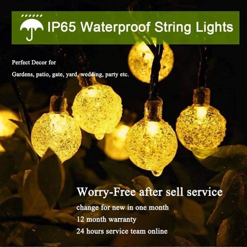 Solar LED Fairy String Lights – 5M Warm Outdoor Decor
