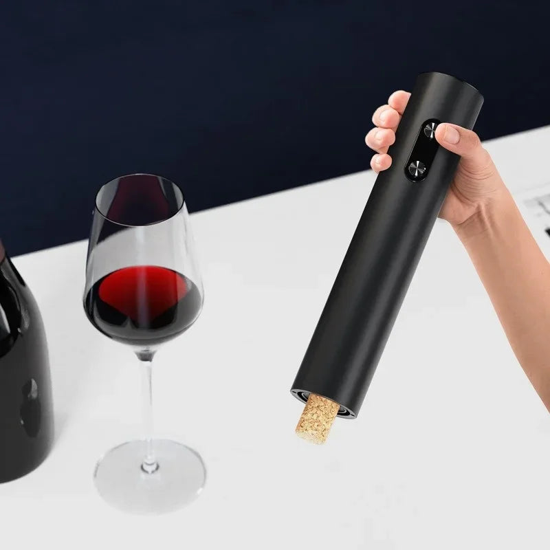 Electric Wine Opener Set with Pourer & Stopper Base.