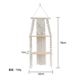 Boho Macrame Wall Hanging Shelf – Rustic Home Decor.