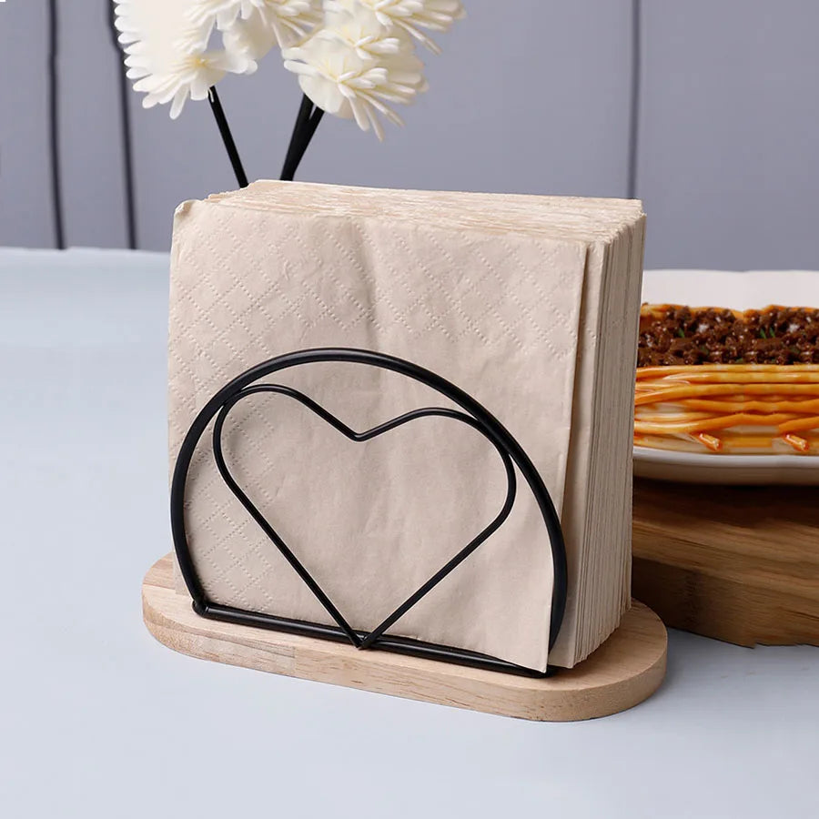 Wood Base Napkin Holder – Modern Countertop Organizer.