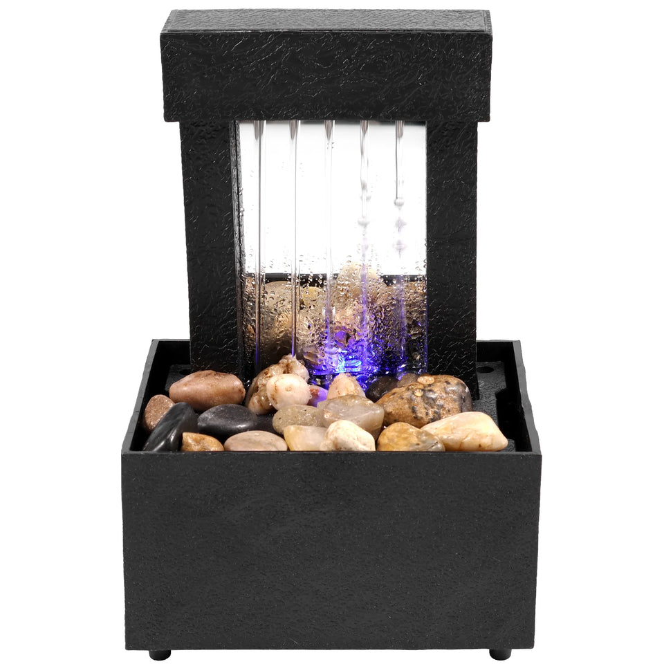 Tabletop Waterfall Fountain with Lights for Meditation & Relaxation