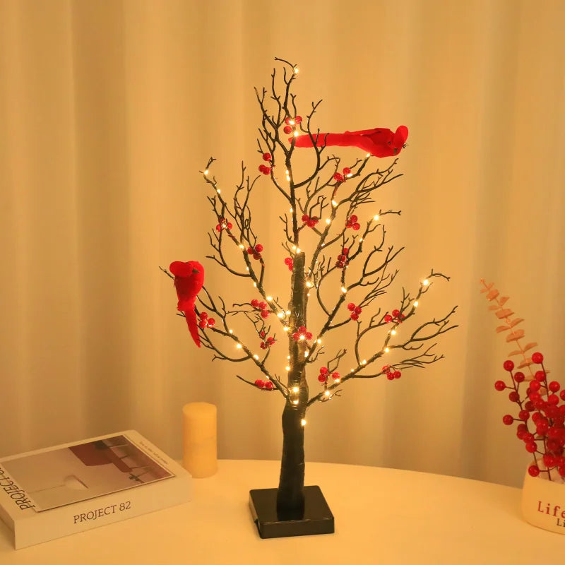 Festive Red Bird Acrylic Tabletop Decor – Flat Design