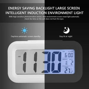 LED Digital Desk Clock with Alarm & Calendar Display