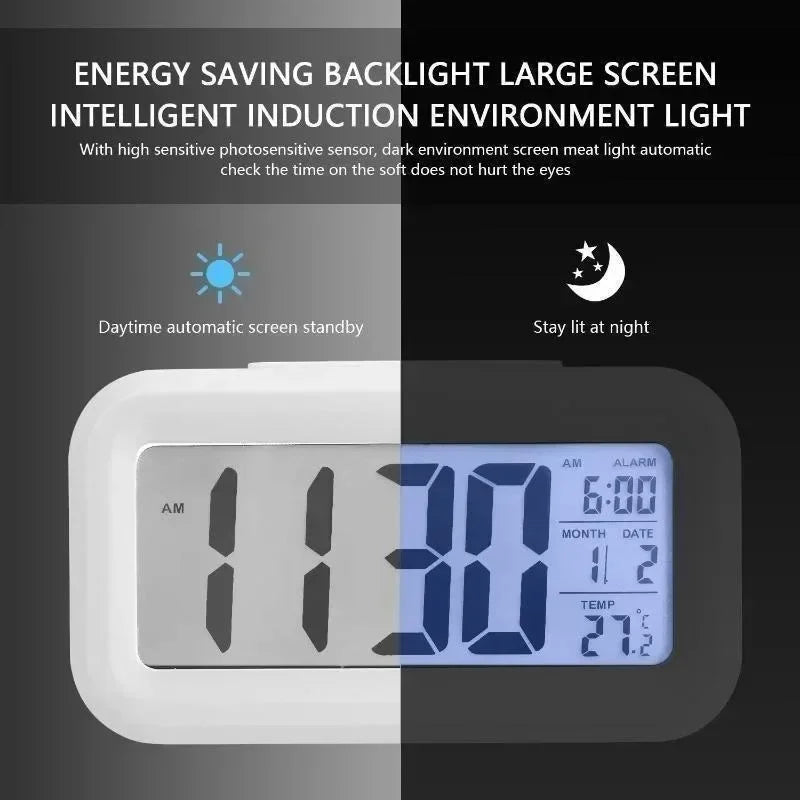 LED Digital Desk Clock with Alarm & Calendar Display