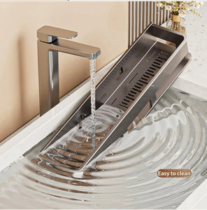 Wall-Mounted Aluminum Bathroom & Kitchen Storage Rack.