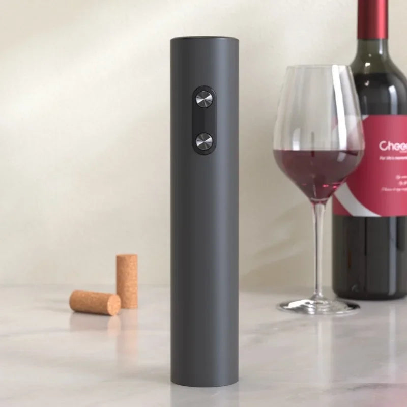 Electric Wine Opener Set with Pourer & Stopper Base.
