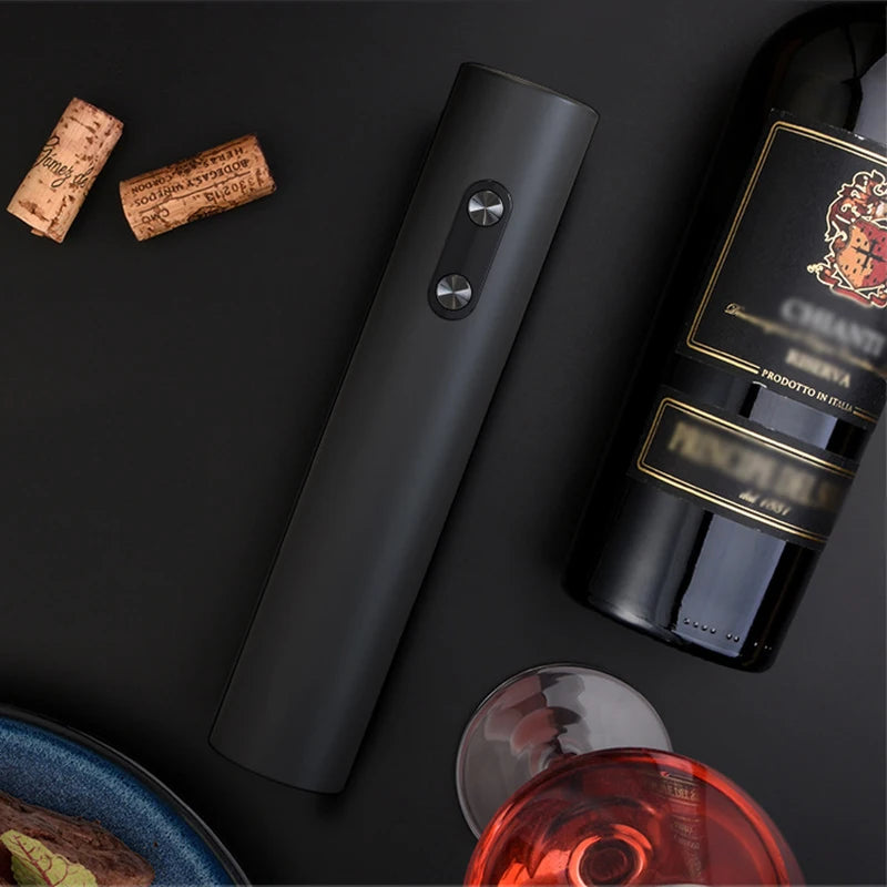 Electric Wine Opener Set with Pourer & Stopper Base.