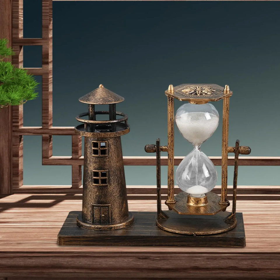 Lighthouse Hourglass Timer – Elegant Tabletop Decor