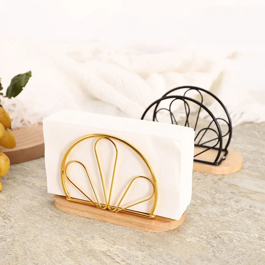 Wood Base Napkin Holder – Modern Countertop Organizer.