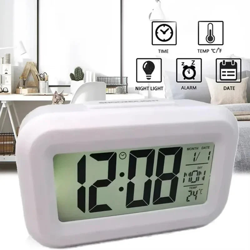 LED Digital Desk Clock with Alarm & Calendar Display