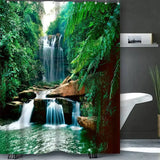Waterfall Shower Curtain, Waterproof with 12 Hooks – Free Ship