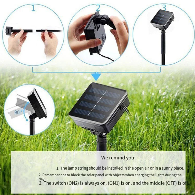 Solar LED Fairy String Lights – 5M Warm Outdoor Decor