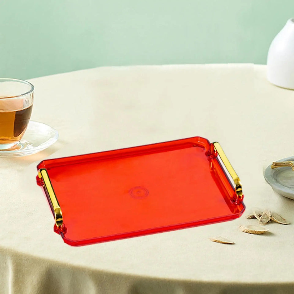 Elegant Rectangular Tray with Handles – Home Organizer.