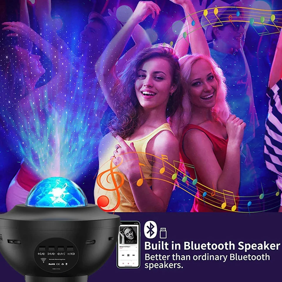 Starry Galaxy LED Projector Lamp with Bluetooth Music
