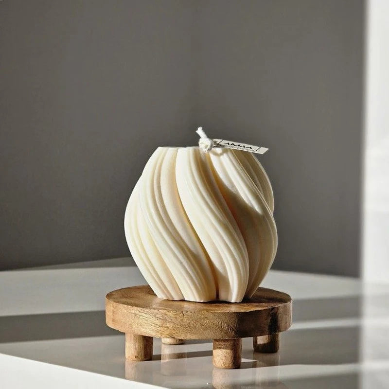 Geometric Spiral Candle Mold – Silicone for DIY Crafts