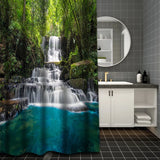 Waterfall Shower Curtain, Waterproof with 12 Hooks – Free Ship
