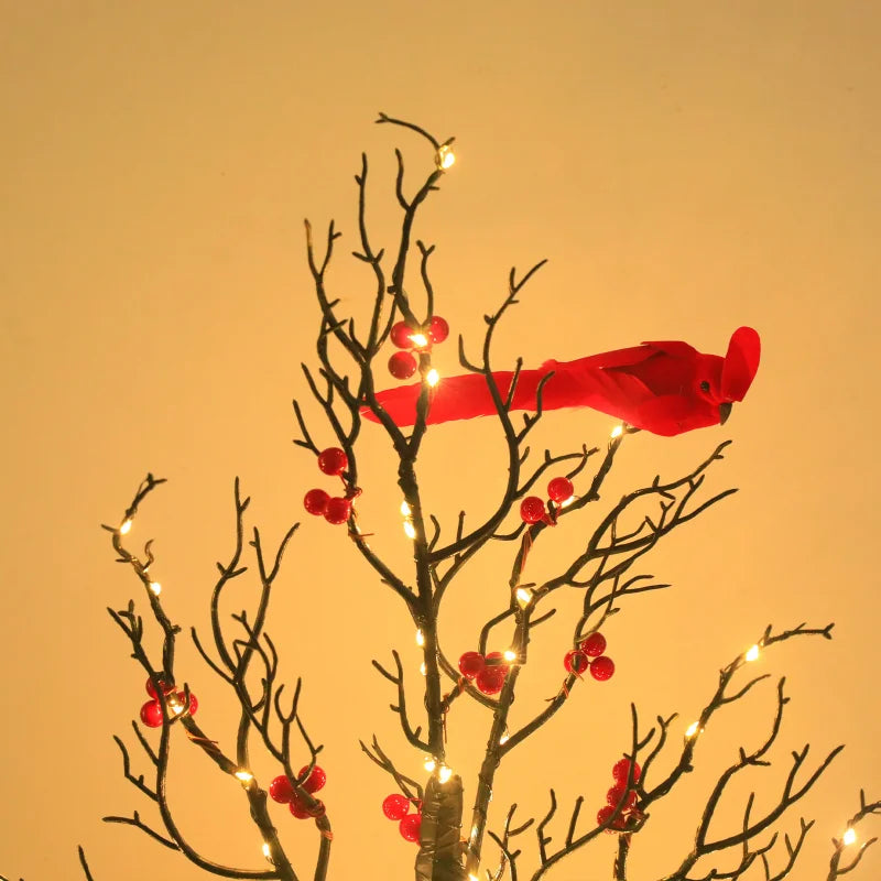 Festive Red Bird Acrylic Tabletop Decor – Flat Design