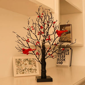 Festive Red Bird Acrylic Tabletop Decor – Flat Design
