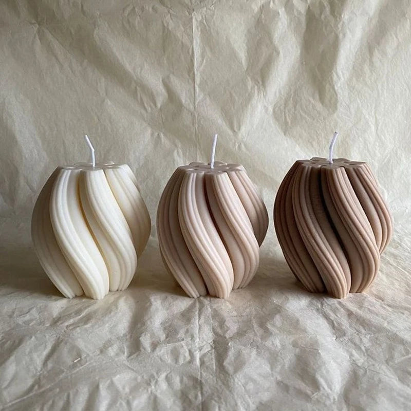 Geometric Spiral Candle Mold – Silicone for DIY Crafts