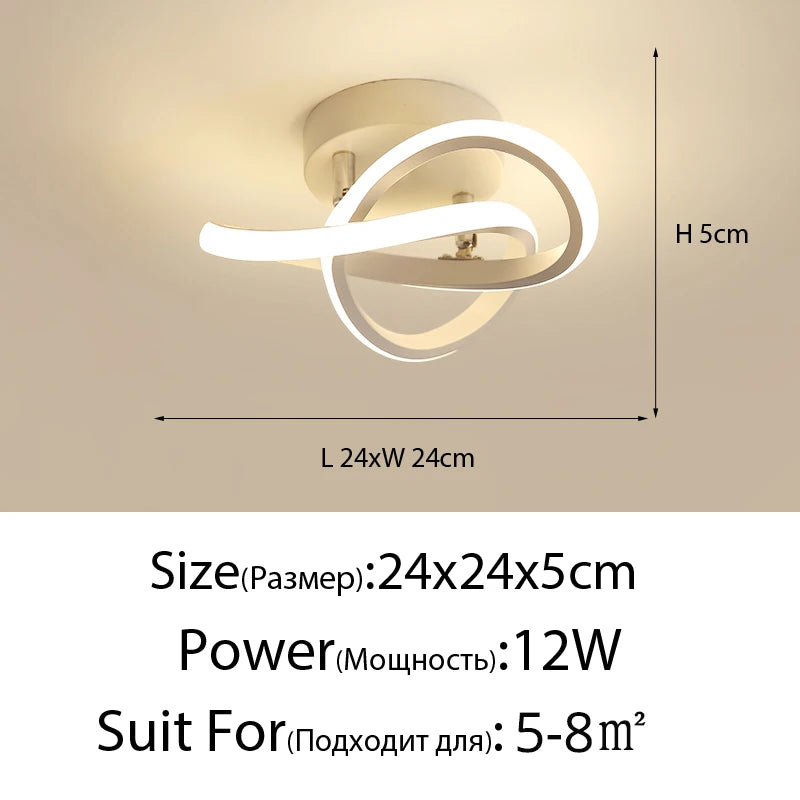 Modern LED Strip Ceiling Light for Hallways & Stairs.