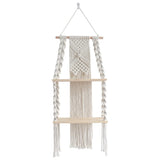 Boho Macrame Wall Hanging Shelf – Rustic Home Decor.