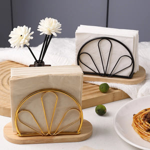 Wood Base Napkin Holder – Modern Countertop Organizer.