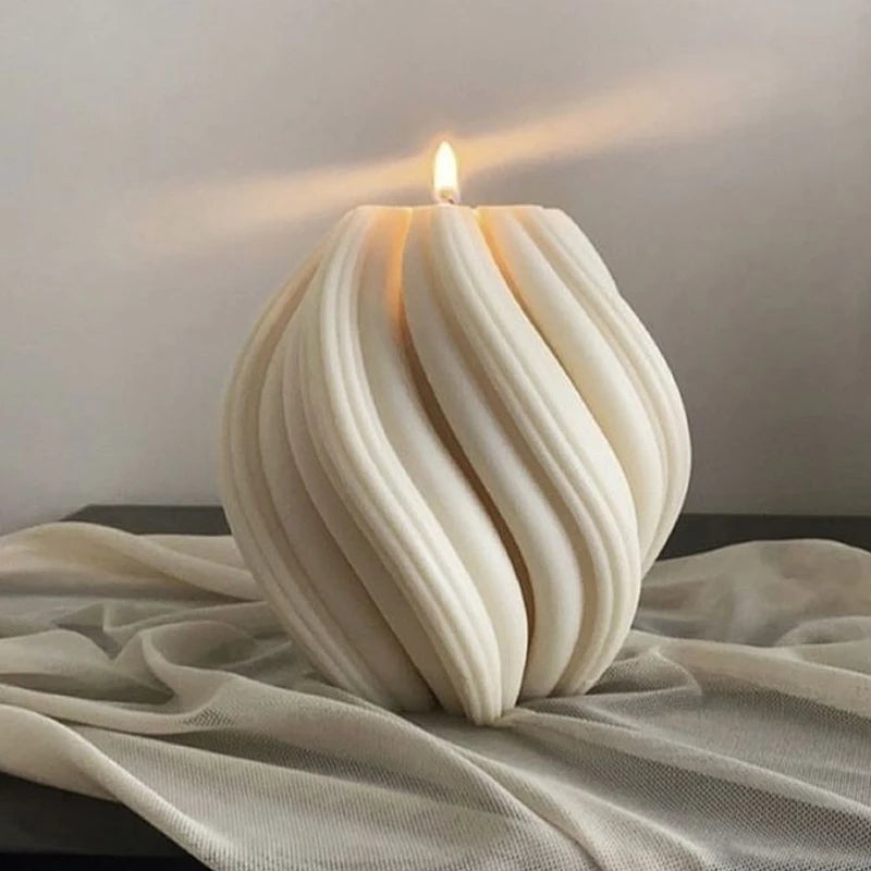 Geometric Spiral Candle Mold – Silicone for DIY Crafts
