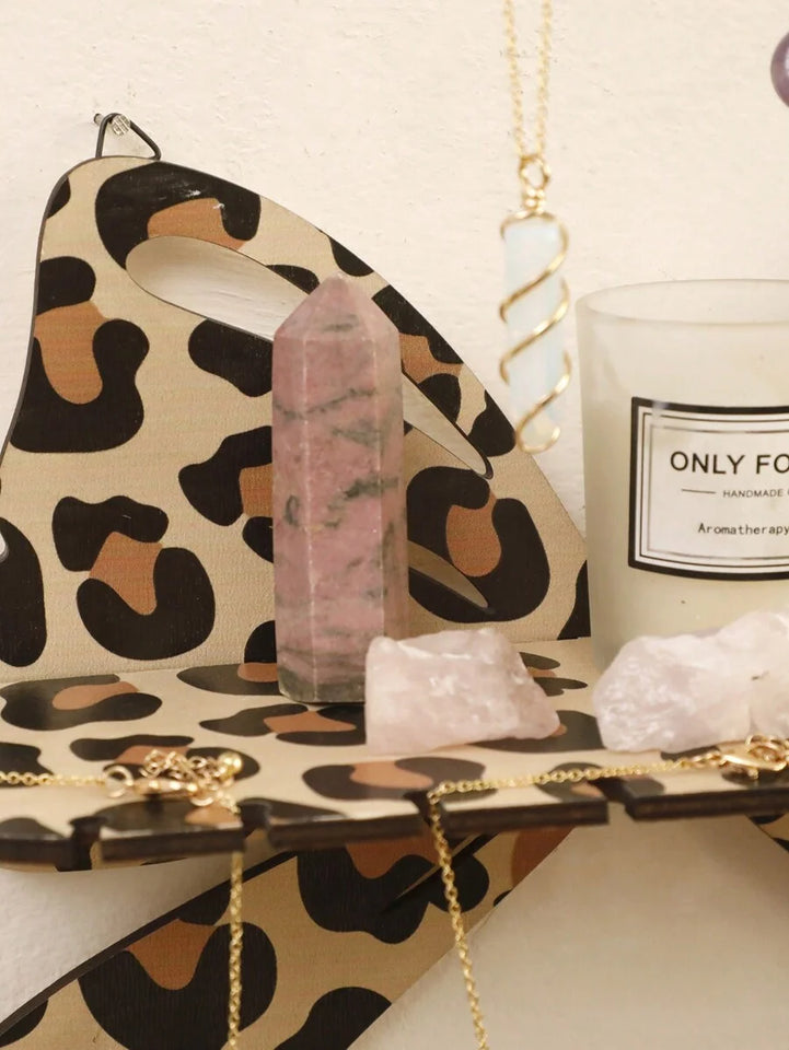 Leopard Bow Wall Shelf – Floating Display & Storage Rack