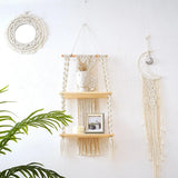 Boho Macrame Wall Hanging Shelf – Rustic Home Decor.