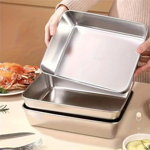Stainless Steel Serving Tray Set for Home & Parties.