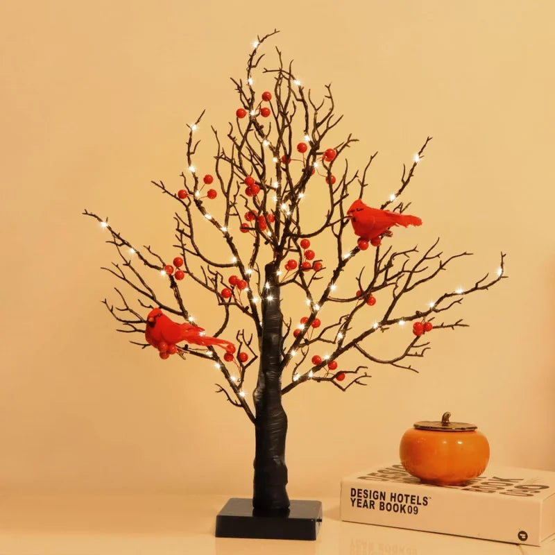 Festive Red Bird Acrylic Tabletop Decor – Flat Design