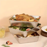Stainless Steel Serving Tray Set for Home & Parties.
