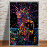 Abstract Black Light Painting Psychedelic Canvas