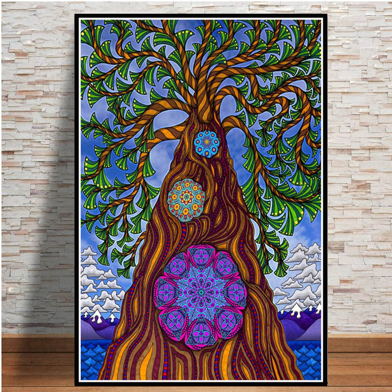 Abstract Black Light Painting Psychedelic Canvas