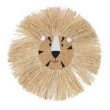 Nordic Hand-woven Cartoon Lion Straw Home Wall Hangings