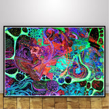 Abstract Black Light Painting Psychedelic Canvas