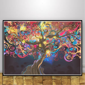 Abstract Black Light Painting Psychedelic Canvas